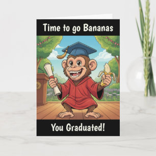Tarjeta de graduación de mono
