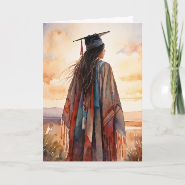 Tarjeta de graduación de nativa estadounidense (Anverso)