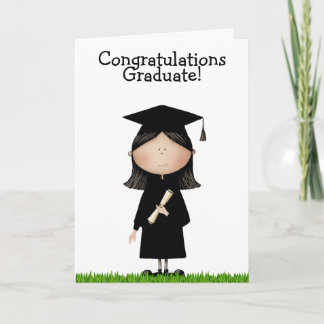 Tarjeta de graduación de niña - Tarjeta de felicit