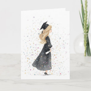 Tarjeta de graduación de niña - Tarjeta doblada