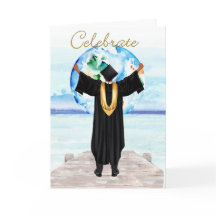 Tarjeta de graduación de niño afroamericano