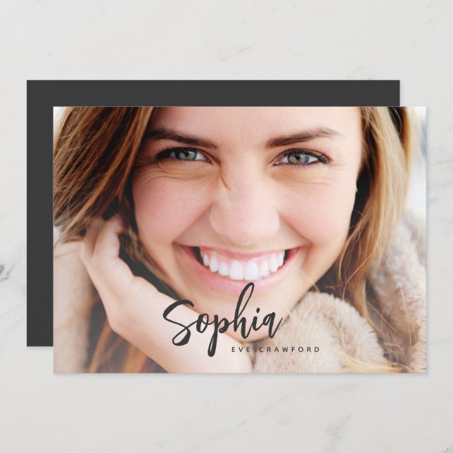 TARJETA DE GRADUACIÓN DE NOMBRE DE ESCRITORIO (Anverso / Reverso)