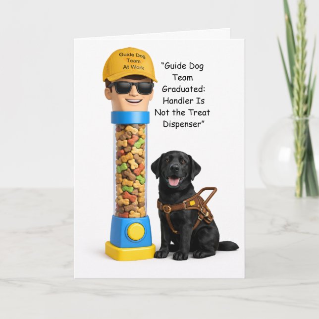 Tarjeta de graduación de nuevo equipo de perro guí (Anverso)