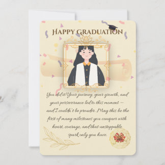 Tarjeta de graduación de oro elegante