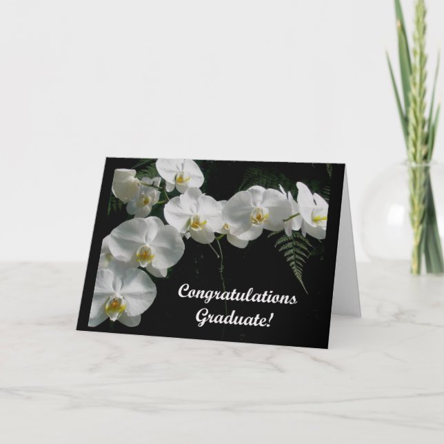 Tarjeta de graduación de orquídeas (Anverso)