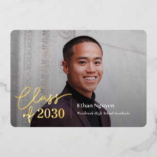 Tarjeta de graduación de papel de aluminio simplem