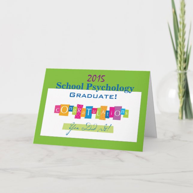 Tarjeta de Graduación de Psicología Escolar (Anverso)