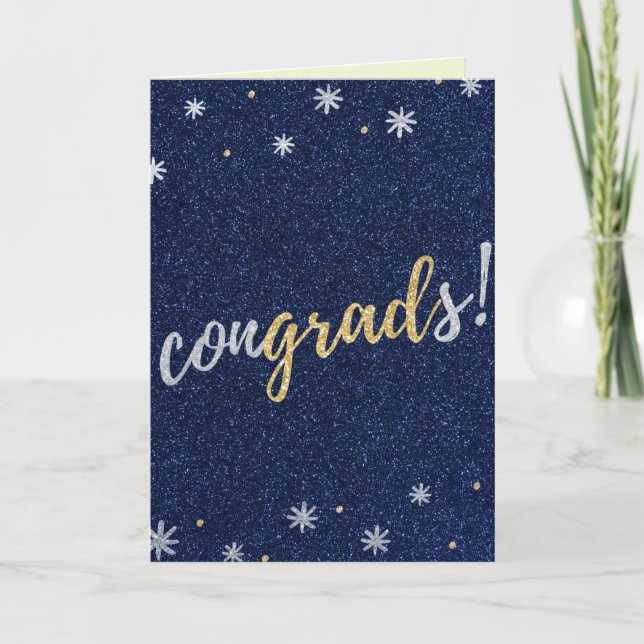 Tarjeta de graduación de Purpurina de Congrads (Anverso)