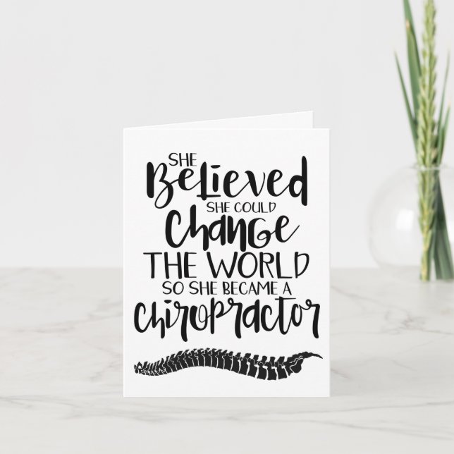 Tarjeta de graduación de quiropráctica, tarjeta de (Anverso)