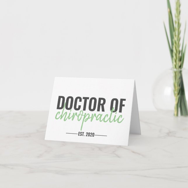Tarjeta de graduación de quiropráctico, tarjeta de (Anverso)