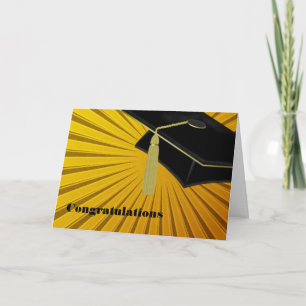 Tarjeta de graduación de ráfaga de sol y birrete