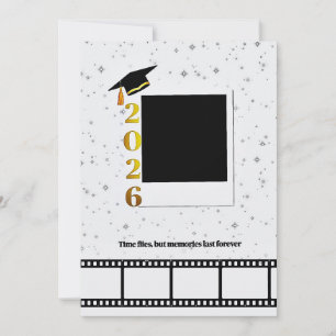 Tarjeta de graduación de rollo de película polaroi
