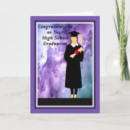 Tarjeta de graduación de secundaria para Chica