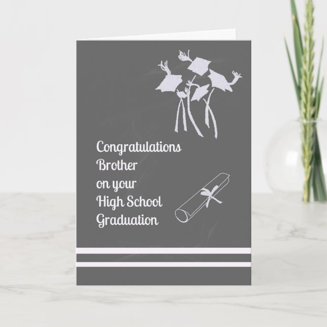 Tarjeta de graduación de secundaria para hermano (Anverso)