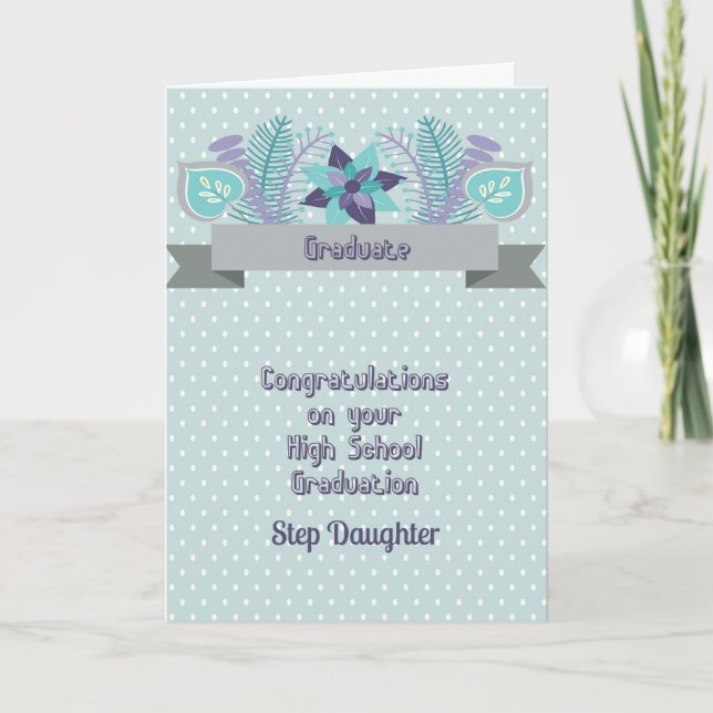 Tarjeta de Graduación de Secundaria para Hija Esca (Anverso)
