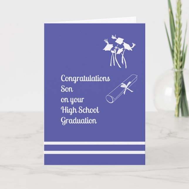 Tarjeta de graduación de secundaria para su hijo (Anverso)