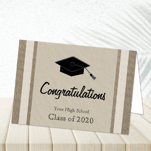 Tarjeta de graduación de secundaria personalizada