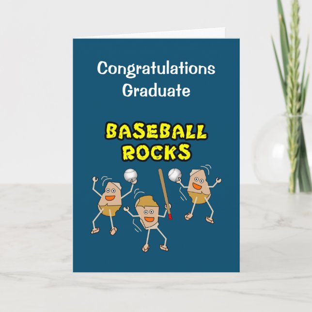 Tarjeta de graduación de tres rocas de béisbol (Anverso)