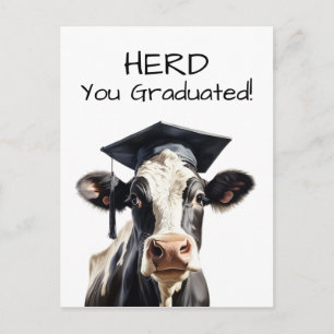 Tarjeta de graduación de vaca Rebaño te graduaste 