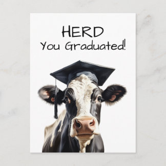 Tarjeta de graduación de vaca Rebaño te graduaste