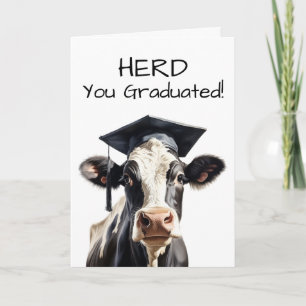 Tarjeta de graduación de vaca Rebaño te graduaste 