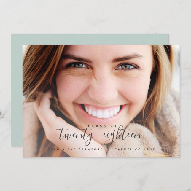 TARJETA DE GRADUACIÓN DEL AÑO DE ESCRITURA (Anverso / Reverso)