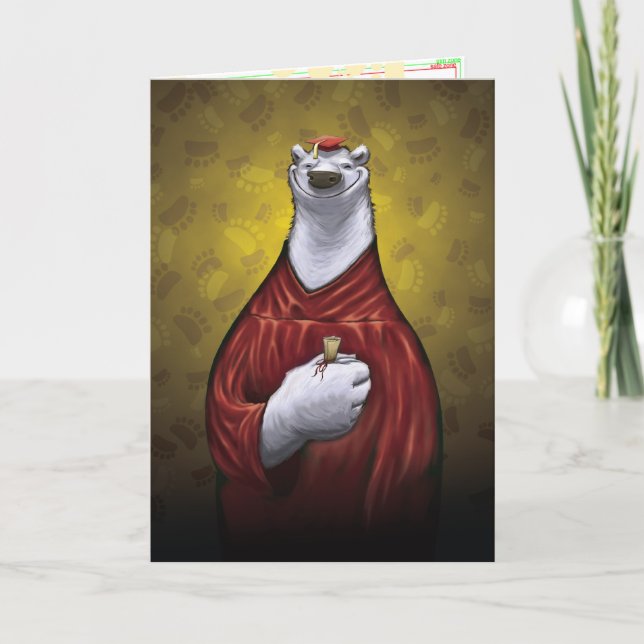 Tarjeta de graduación del oso polar rojo (Anverso)