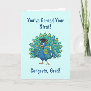 Tarjeta de Graduación del Pavo Real