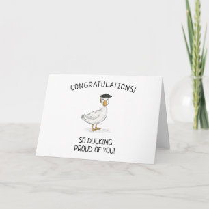 Tarjeta de graduación divertida con pato Pun nuevo