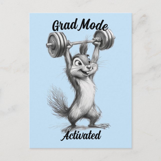 Tarjeta de graduación divertida de ardilla - Modo  (Anverso)