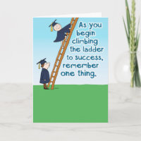 Tarjeta de graduación divertida de la escalera del