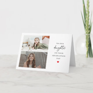 Tarjeta de graduación doblada para hija