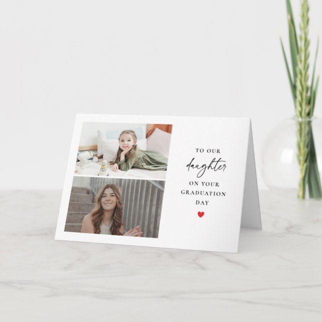 Tarjeta de graduación doblada para hija (Anverso)