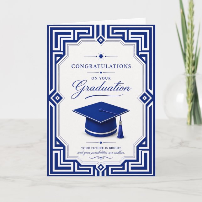 Tarjeta de Graduación Elegante (Anverso)