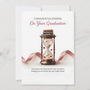 Tarjeta de Graduación Elegante Reloj de Arena 