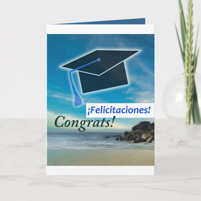 Tarjeta De Graduación Española Felicitaciones (Anverso)