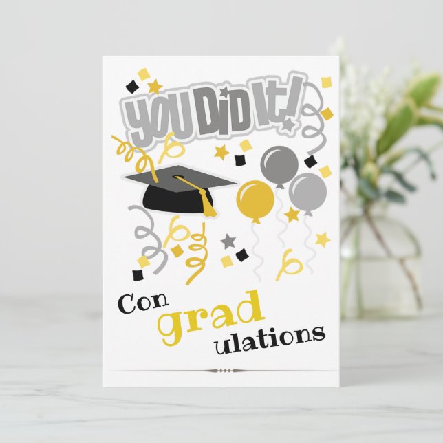 Tarjeta de graduación, felicitaciones, ¡lo hiciste (Anverso de pie)
