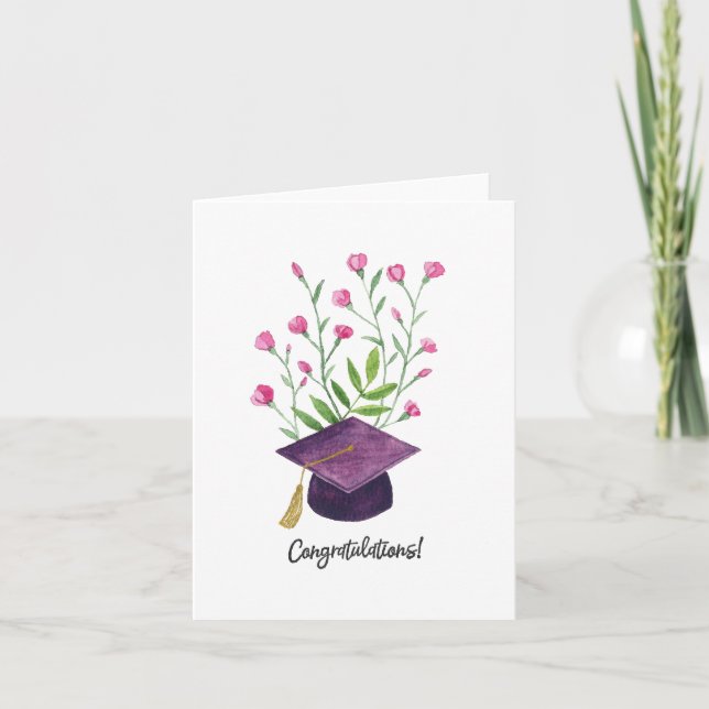Tarjeta de graduación - "¡Felicitaciones!" Regalo  (Anverso)