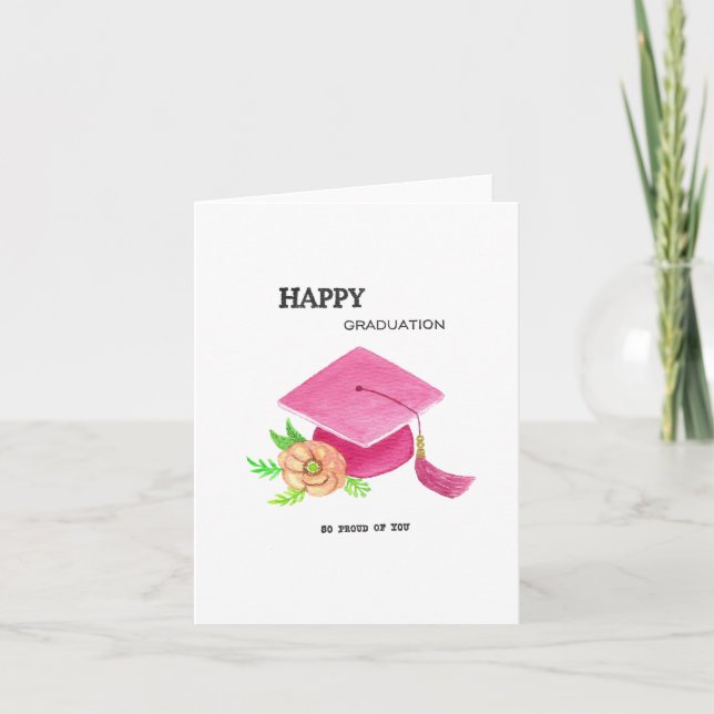 Tarjeta de graduación - ¡Feliz Graduación! Tan org (Anverso)