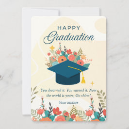 Tarjeta de graduación feliz para su hijo o hija