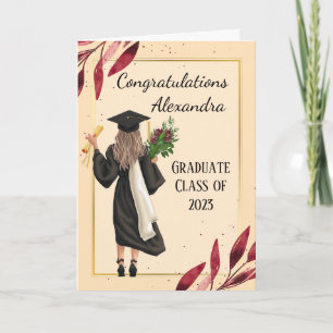 Tarjeta de graduación femenina