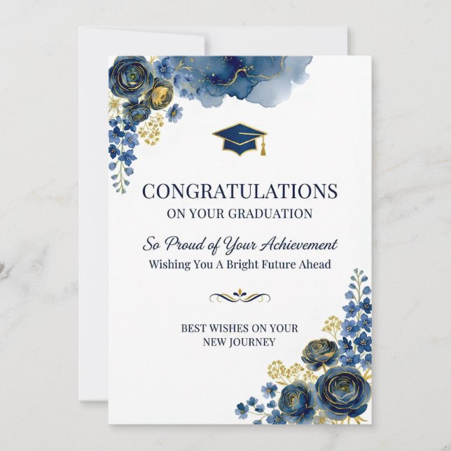 Tarjeta de Graduación Floral (Anverso)