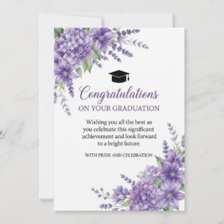 Tarjeta de Graduación Floral Hermosa