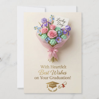 Tarjeta de Graduación Floral Hermosa