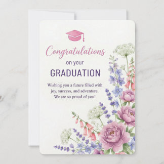 Tarjeta de Graduación Floral Imprimible | Felicita