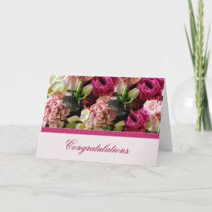 Tarjeta de graduación floral rosa