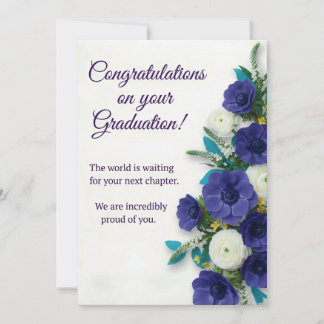 Tarjeta de graduación floral Tarjeta de felicitaci