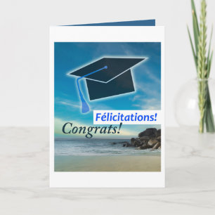 Tarjeta de graduación francesa / "Félicitaciones"