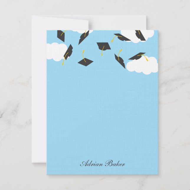 Tarjeta de Graduación Graduada Caps (Anverso)