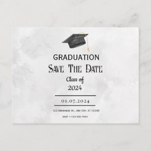 Tarjeta de graduación grunge negra amarilla